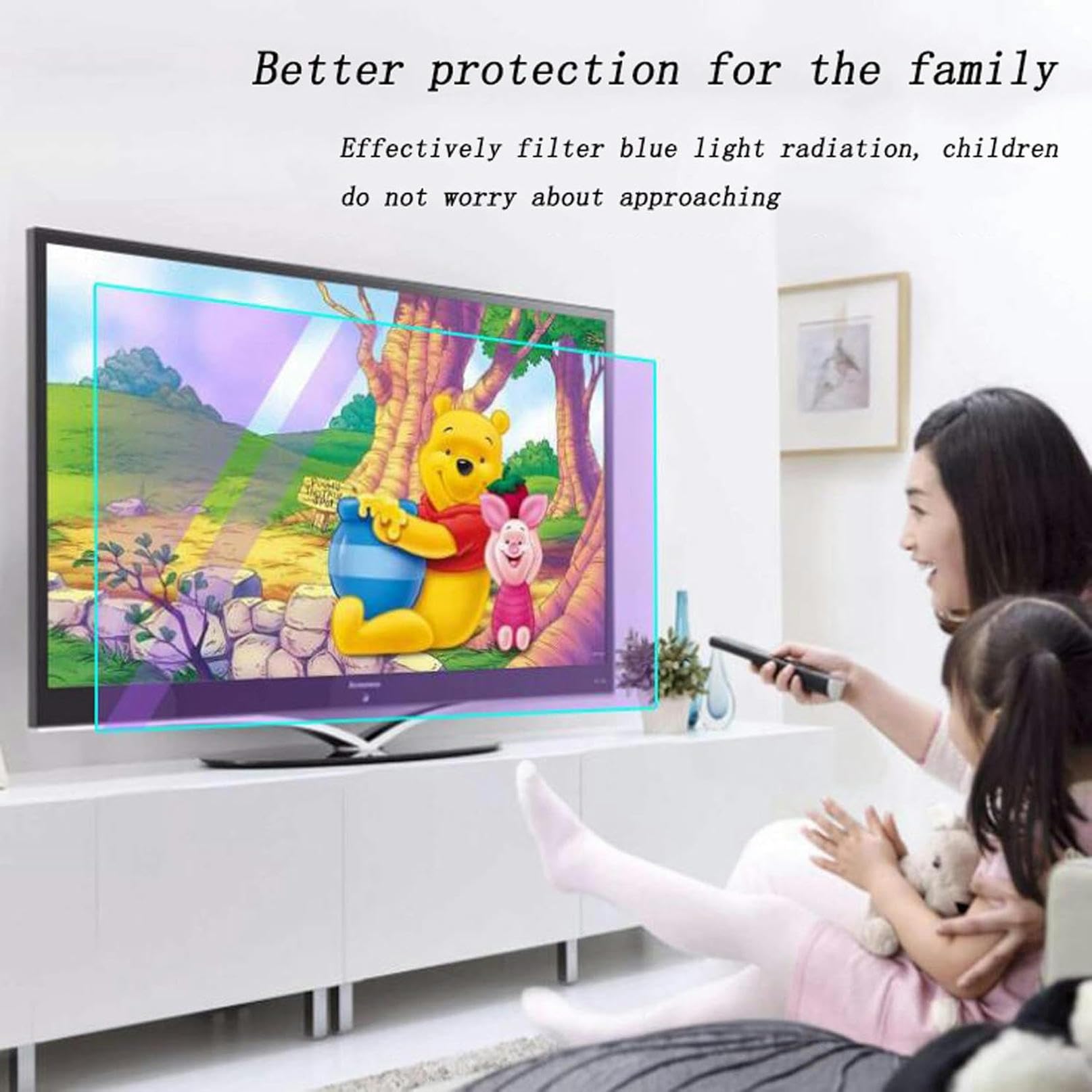 Proteggi Schermo TV antiriflesso Pellicola Protettiva Opaca antiriflesso Che blocca la Luce Blu e Pellicola Filtro UV per LCD da 43-55 Pollici, LED, OLED e QLED 4K HDTV