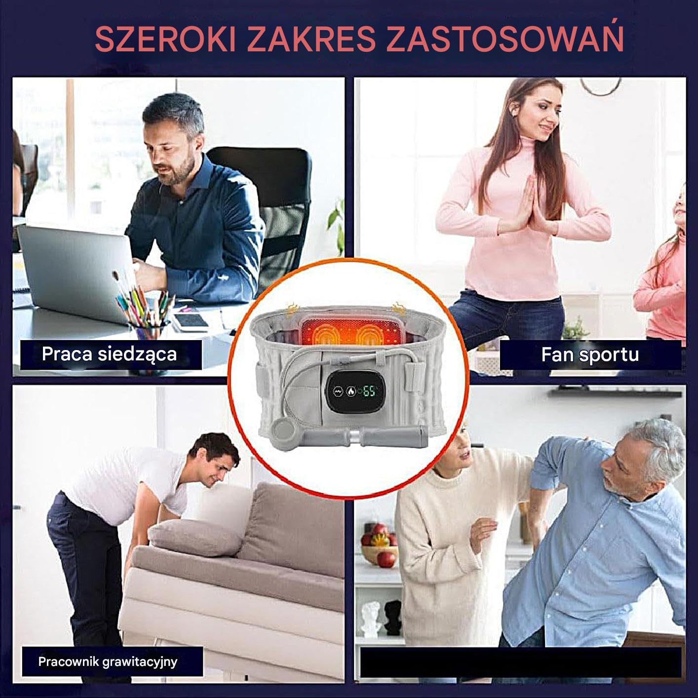 Poduszka Grzewcza Na Plecy Akcesoria Do Masażu Lędźwiowego | Pas Wspierający Lędźwiowy Dla Mężczyzn Dorosłych Podróżnych Kierowców Podczas Podróży Dojazdów Do