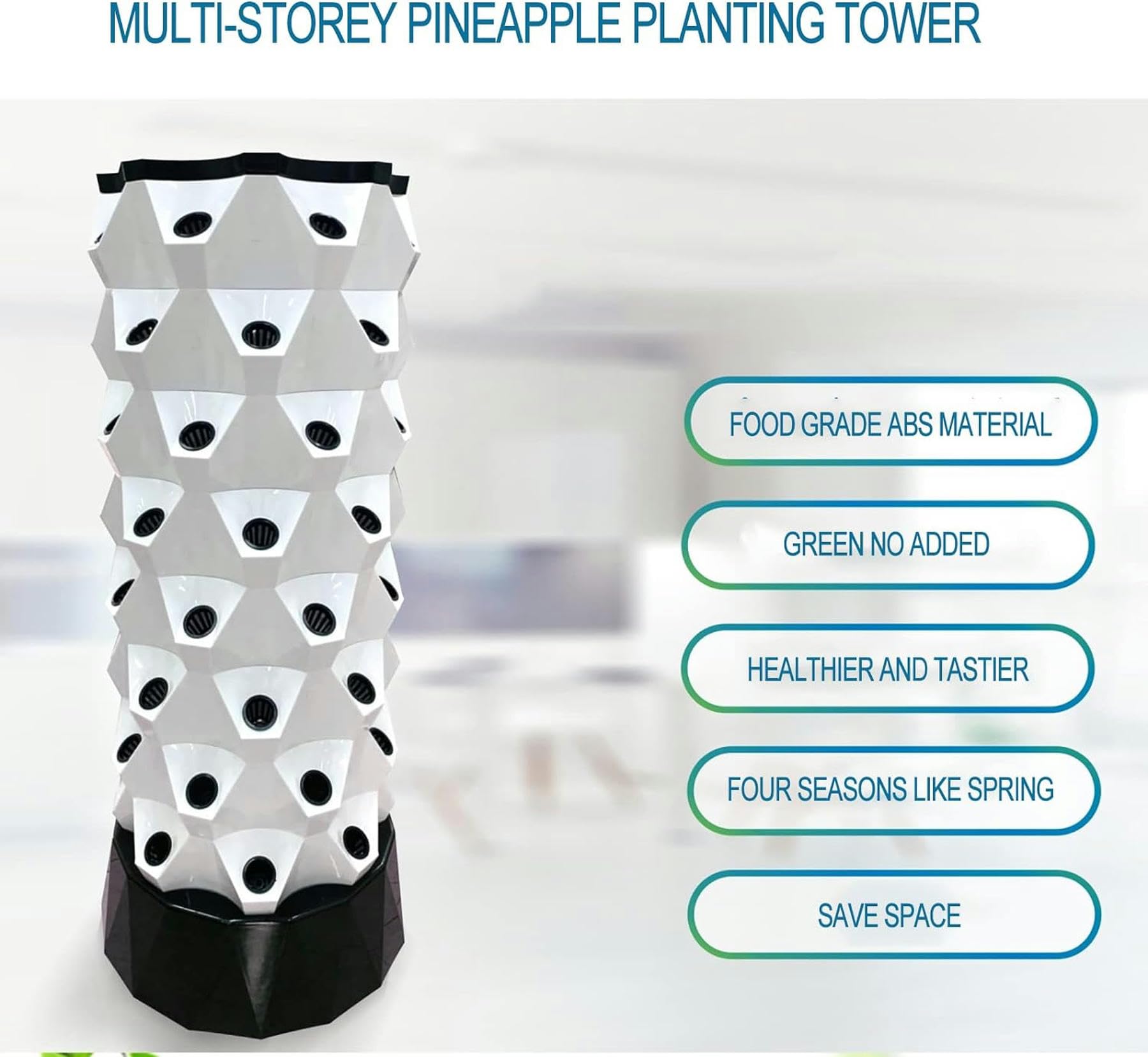Hydroponik-Turm, Aquaponik-Anbausystem, Gartenturm-Aeroponik-Anbauset für Kräuter, Obst und Gemüse mit Befeuchtungspumpe, Timer, Adapter, Saatbett-Netztopf