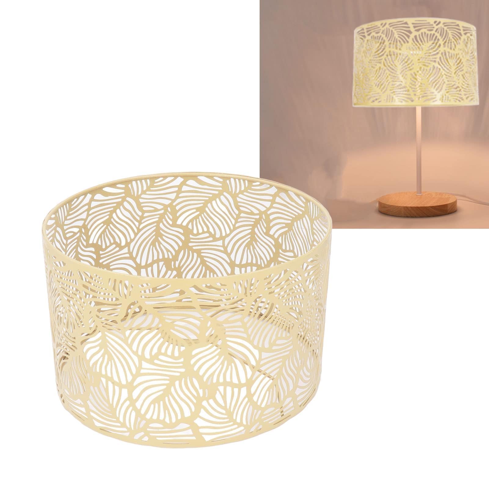 Abat-jour, abat-jour creux sculpté en métal, couverture d'abat-jour décorative, style moderne et simple, décoration de la maison pour ampoules E14 E27 25x16cm / 9.84x6.3in(Or)