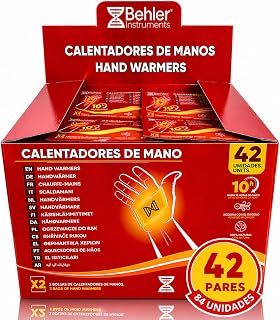 Calentadores de Manos Activados por Aire - Pack 42 Pares - Calentador de Manos - Calor hasta 10 Horas, Sin Baterías - Parches de Calor Desechables para Guantes y Bolsillos, Invierno, Esquí y Exterior