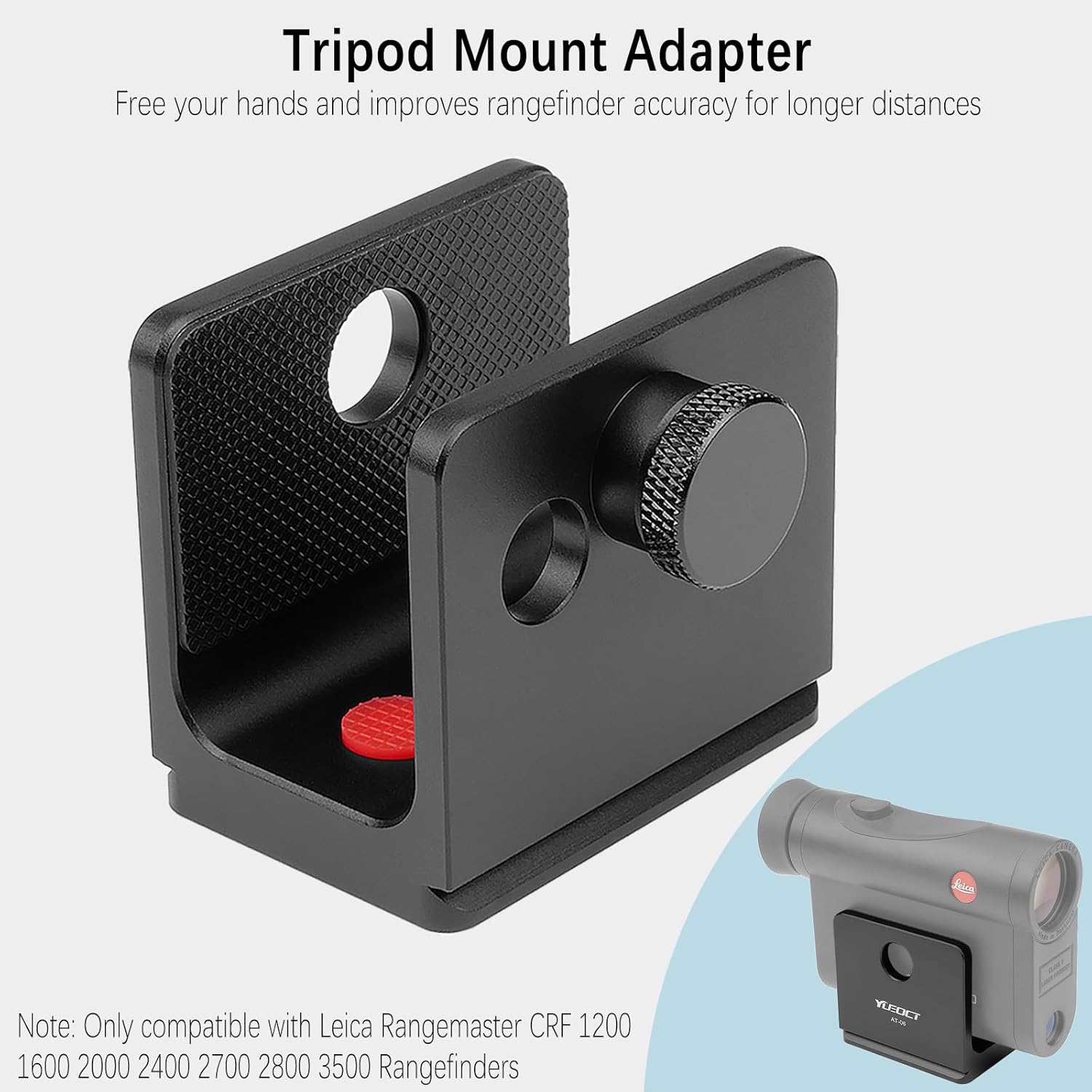 Tripod Mount Adapter for Leica 1200 1600 2000 2400 2700 2800 3500 Rangemaster CRF Laser Rangefinder Built-in Arca Swiss Quick Release Plate with 1/4" Screw Holes