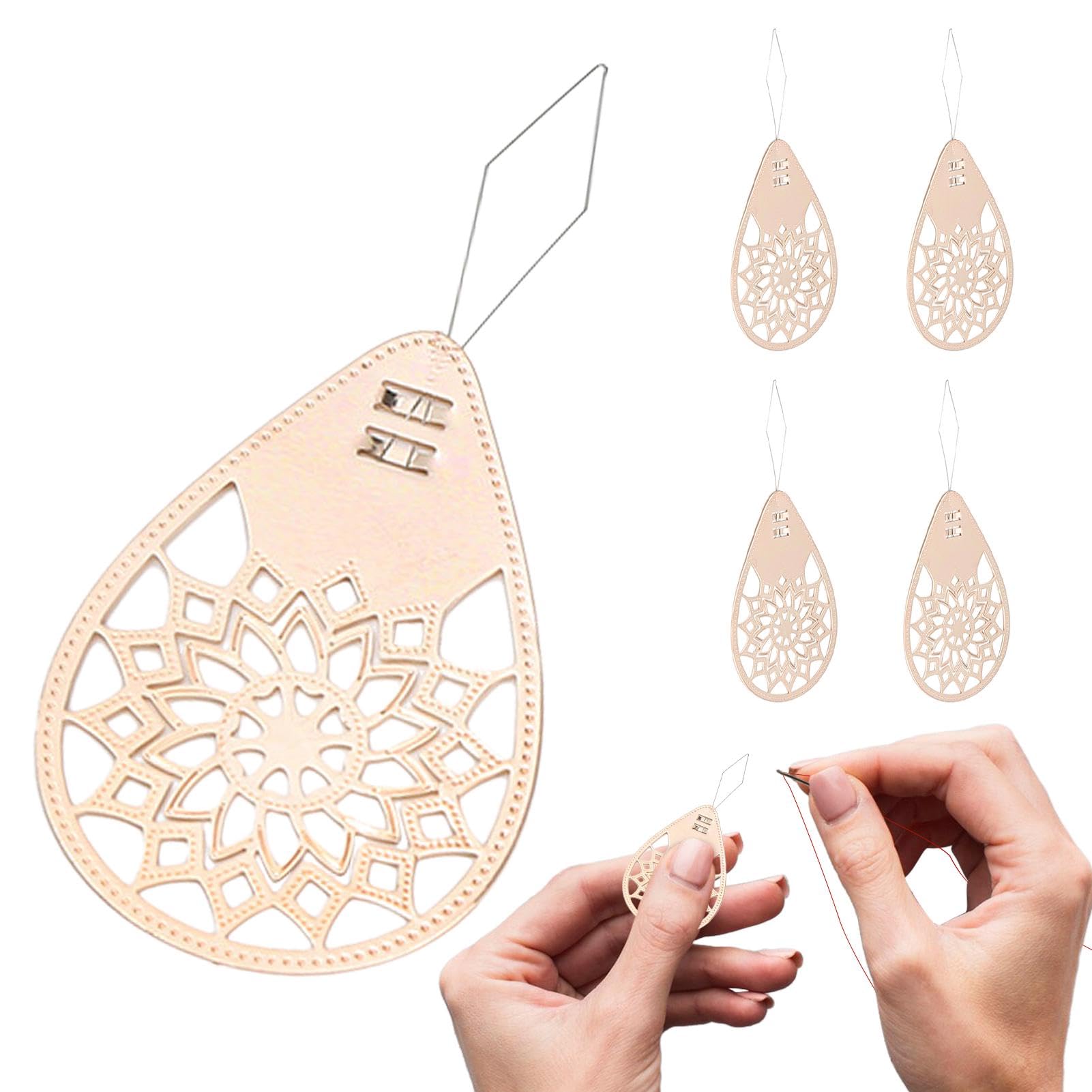 5 PCS Needle Threaders,Durable Needle Threader,Stainless Steel Needle Threader Sewing Threading Tool for Sewing Craft Pendant Supplies(Color:Gold)