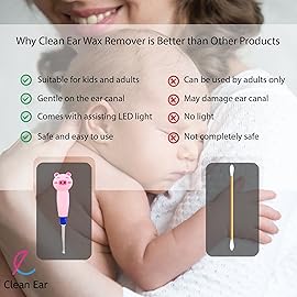 Ear Wax Removal Tool for Kids with LED Light, Remove Ear Wax with LED Light for Easy Access 3Pack