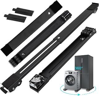 360° Universal Extendable Furniture Appliances Rollers 4 Pack, Strong Mover Tools with 24 Roller & Brake Equipment Strong Base for Washing Machines Refrigerators Dryers