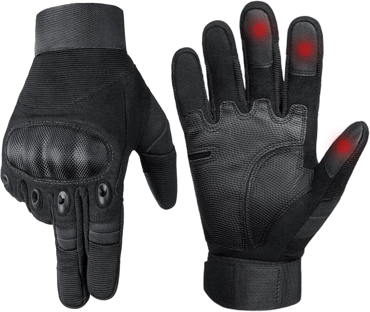 HYCOPROT Tactical Gloves for Men - Touchscreen Motorcycle Shooting Gloves with Hard Shell Knuckle Protection for Riding Cycling