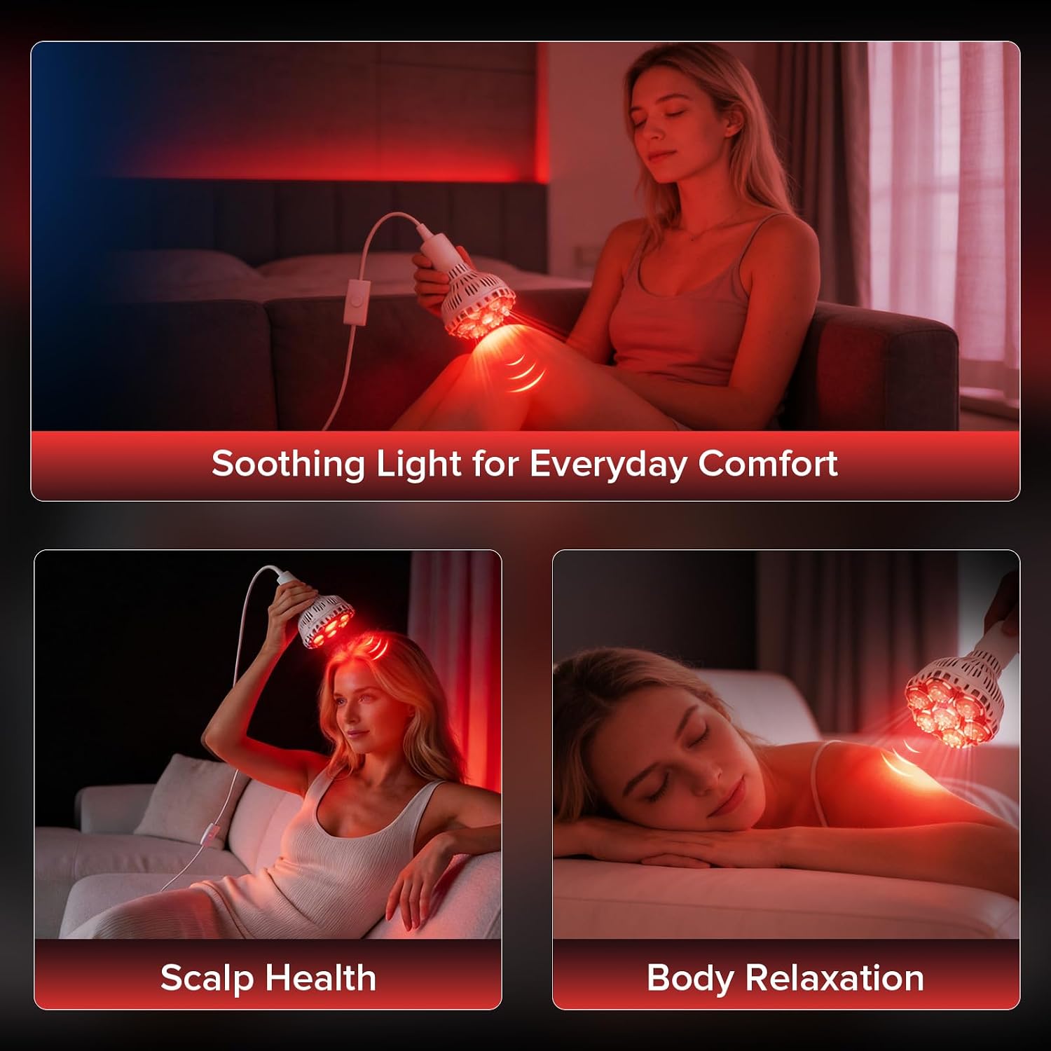 SANSI 120W Red Light Therapy Panel & 32W Red Light Therapy Lamp Handheld, 660nm 850nm Infrared Therapy Light for Body Face