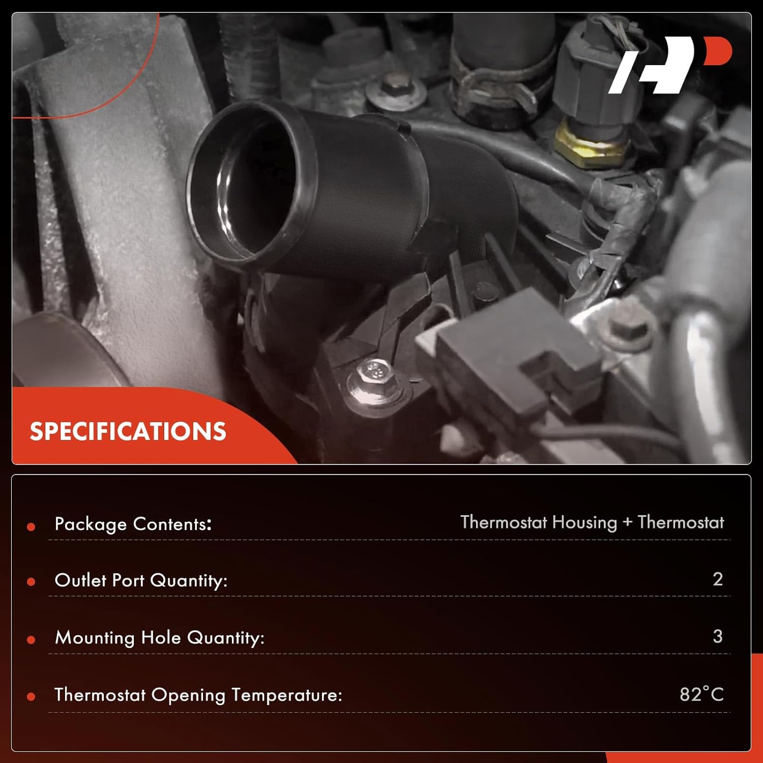 A-Premium Engine Coolant Thermostat Housing Assembly with O-ring Compatible with Honda Accord 2013-2017, Pilot 2016-2020, Ridgeline 2017-2019, Crosstour 2013-2015, 3.5L