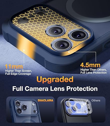 Miniatura 76 de Diaclara - Funda diseñada para iPhone 14 Pro Max, resistente, de cuerpo completo, con protector de pantalla sensible al tacto y antiarañazos + Blanco