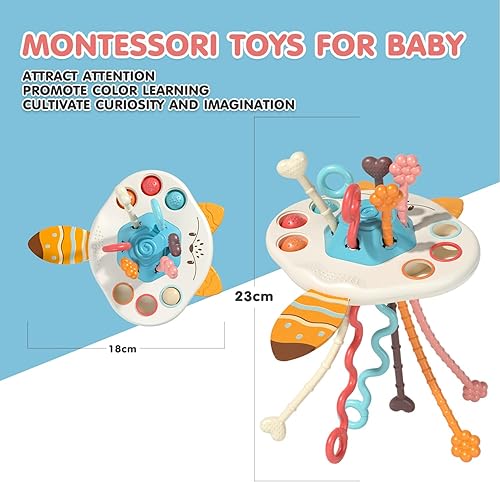 Miniatura 5 de OCTOBER LUV Montessori Juguetes para bebés de 1 año en adelante, cuerda de silicona de grado alimenticio para bebés de 6 a 12 meses, juguetes