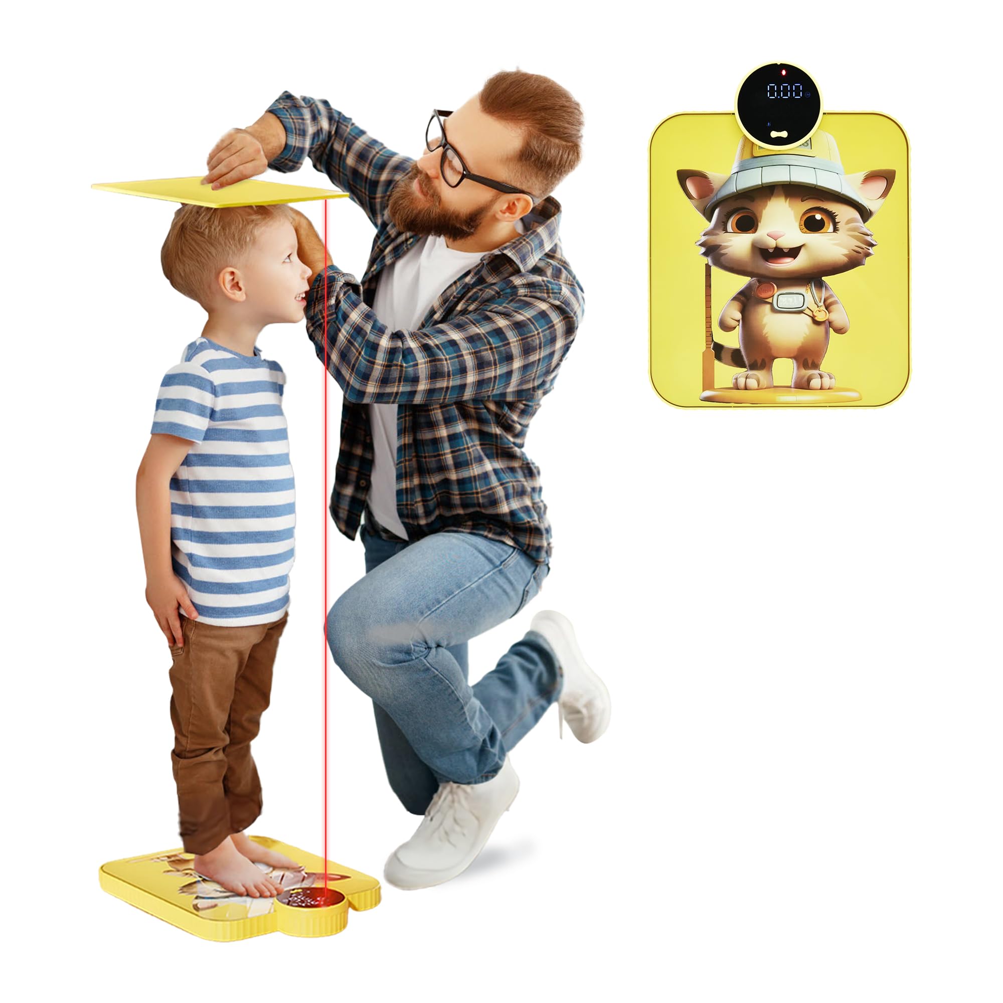 EILISON Highly Advance 2-in-1 Digital & Analog Weighing Scale for Body Weight-400lbs, 4 High Precison GX Sensor Accurate, Thick Tempered Glass, Extra Large Display (red) (Yellow)