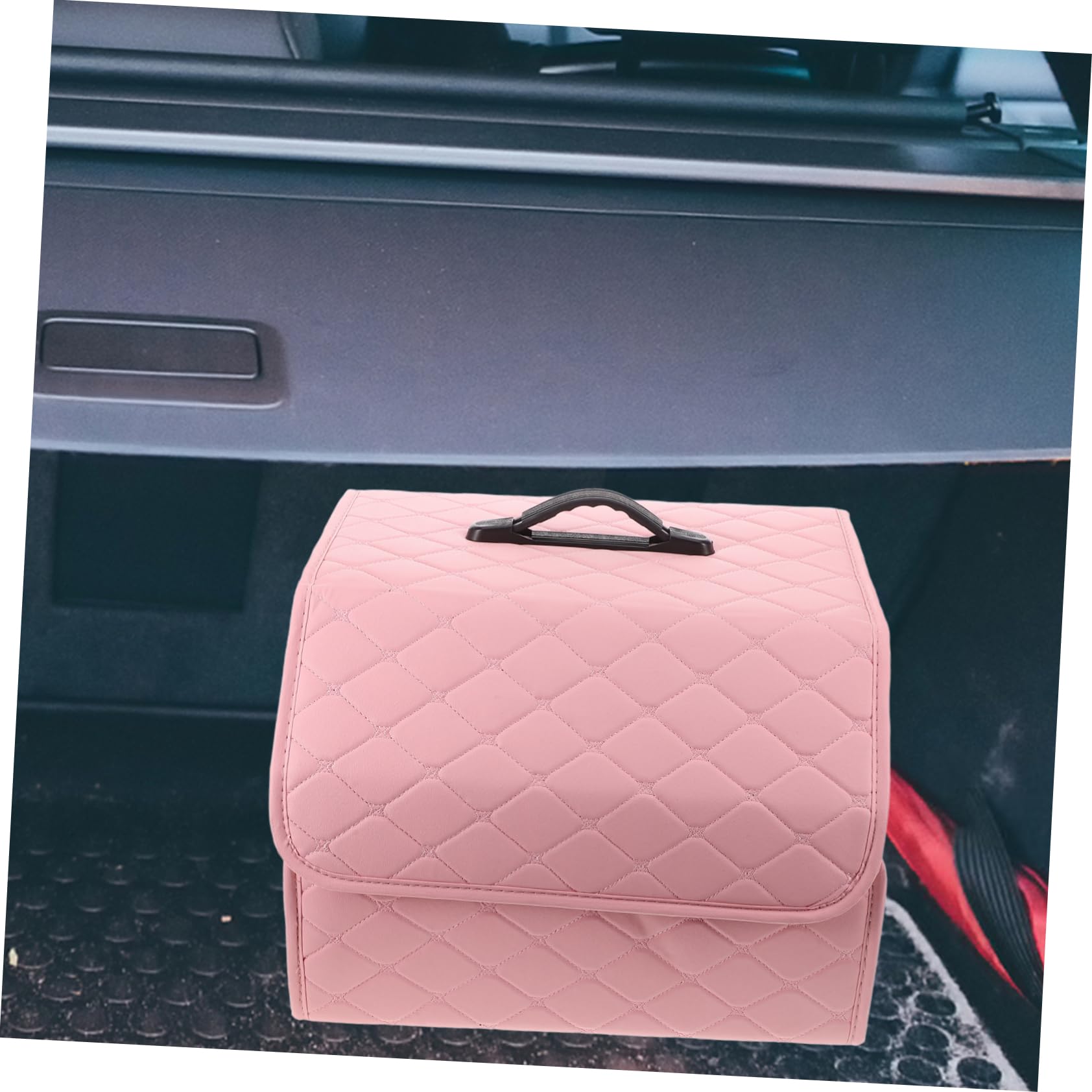 ULTECHNOVO Organizador de Maletero Plegable de Cuero Artificial Caja de Almacenamiento Multifuncional para Coche para Organizar Suministros el Maletero Durante Viajes o Limpiezas