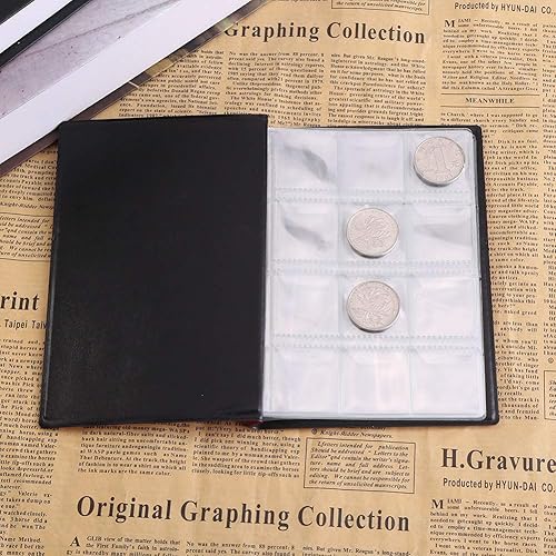 Miniatura 5 de Álbum de monedas, 120 bolsillos, colección de monedas, libro organizador de monedas, libro de almacenamiento conmemorativo de moneda extranjera,