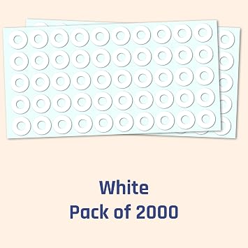 2000 Pieces - Hole Punch Reinforcement Stickers Labels, 1/4 inch, White