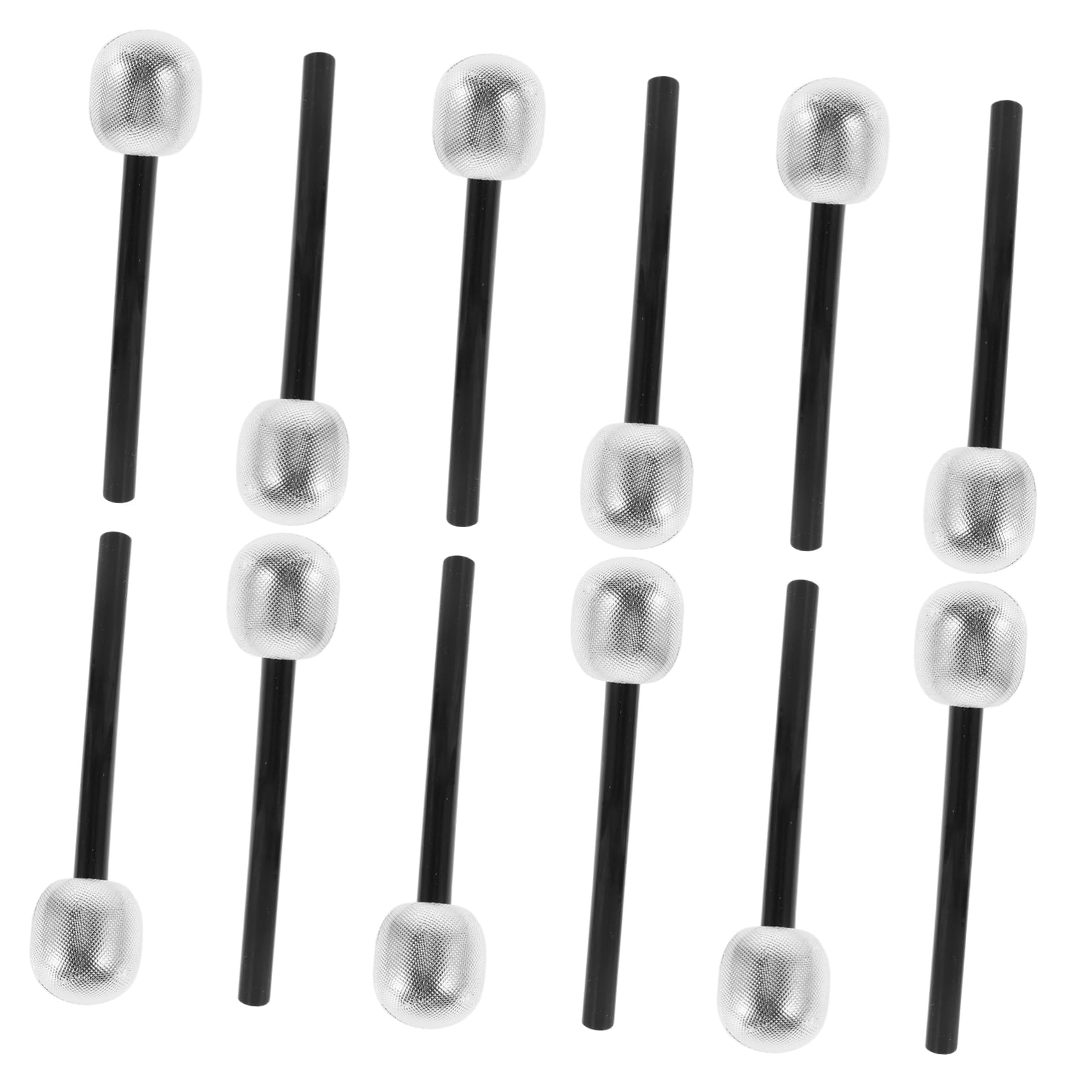 Toyvian Microfoni Giocattolo Set 12 Finti in Plastica Argento Design Realistico e Alta Resistenza per attività Festive e Spettacoli sul Palco