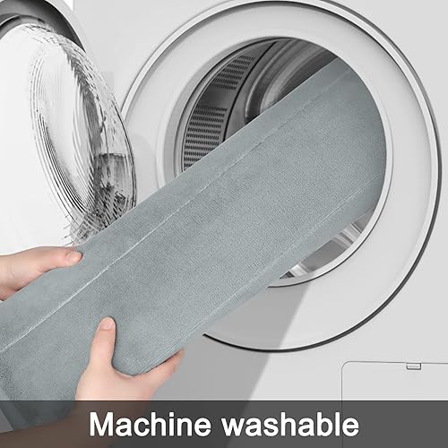 Miniatura 6 de Yimobra Juego de tapetes de baño de espuma viscoelástica, 3 piezas, 44.1 x 24 + 31.5 x 19.8 pulgadas y en forma de U para alfombras de baño, tapetes