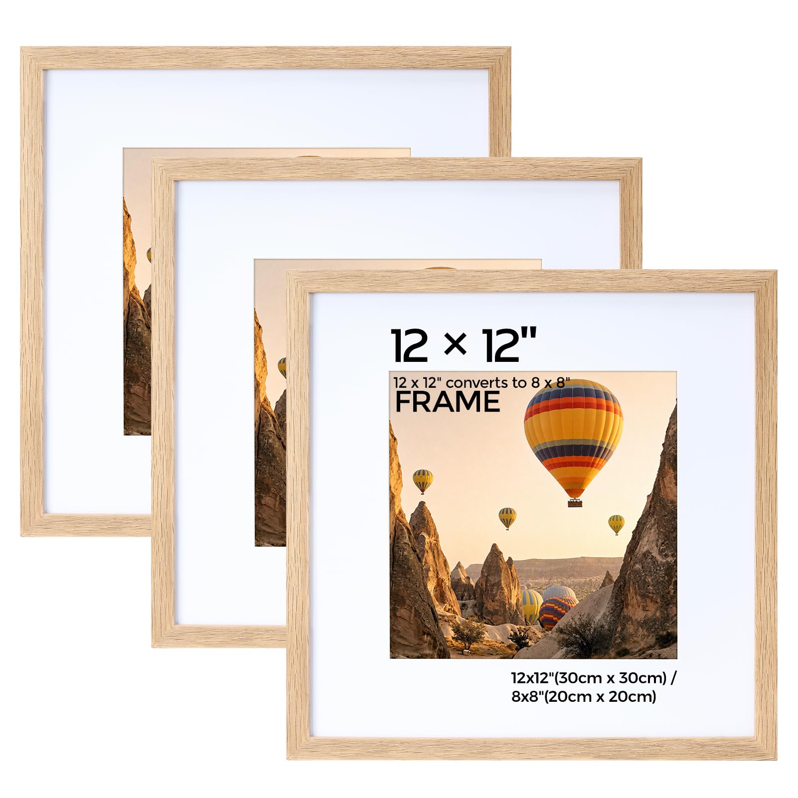 HOUSE DAY 30x30 Picture Frame, 12x12 Inch Photo Frame Poster Frame OAK Wood