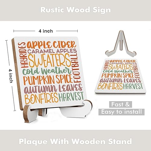 Miniatura 2 de Letrero de otoño, Acción de Gracias, decoración de otoño, decoración de escritorio de madera rústica, citas inspiradoras de otoño para el hogar,