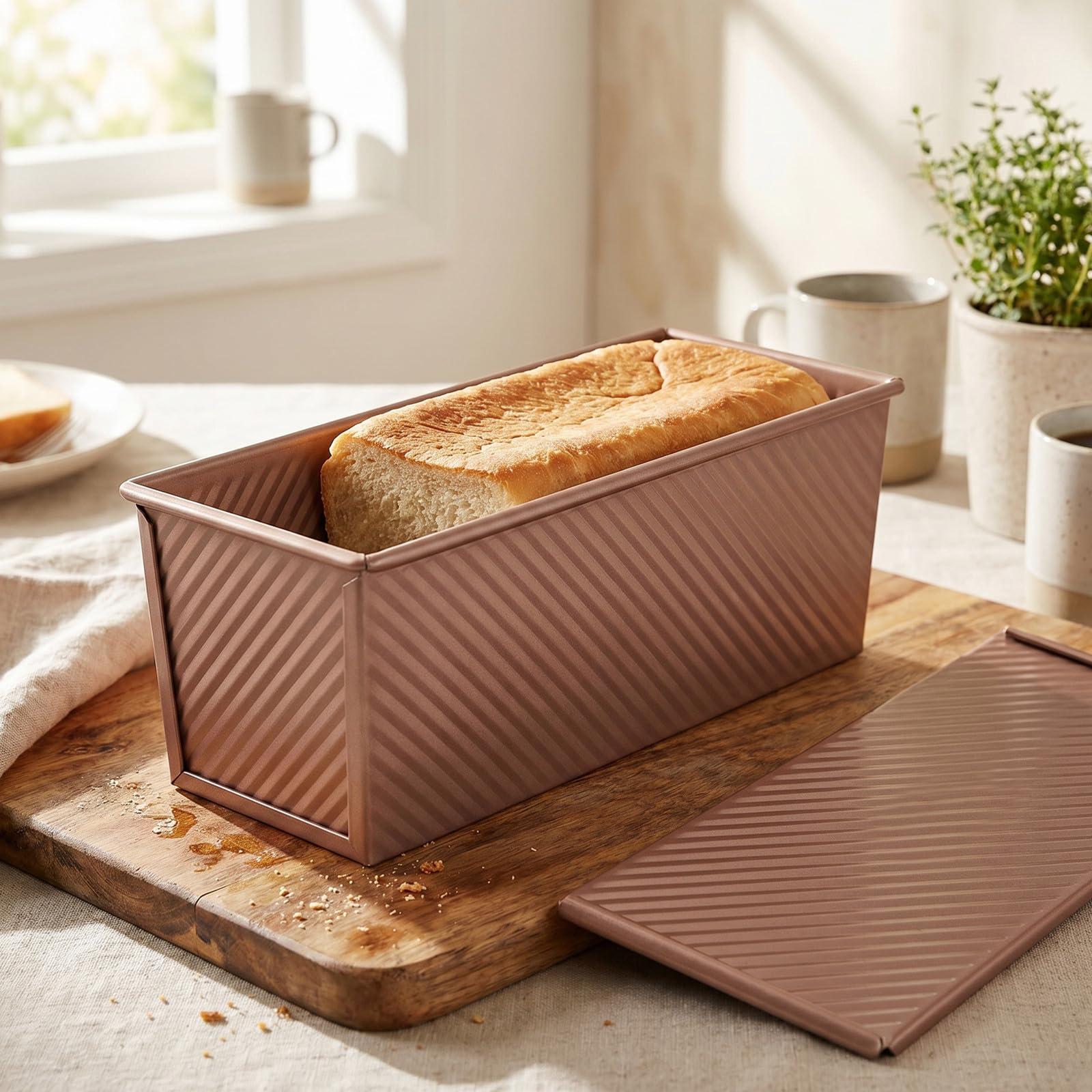 BESTOYARD Moule à Acier avec Couvercle Moule à Rectangulaire Antiadhésif pour Cuisson de Pains et Toasts Boîte à Robuste pour Usage Intensif