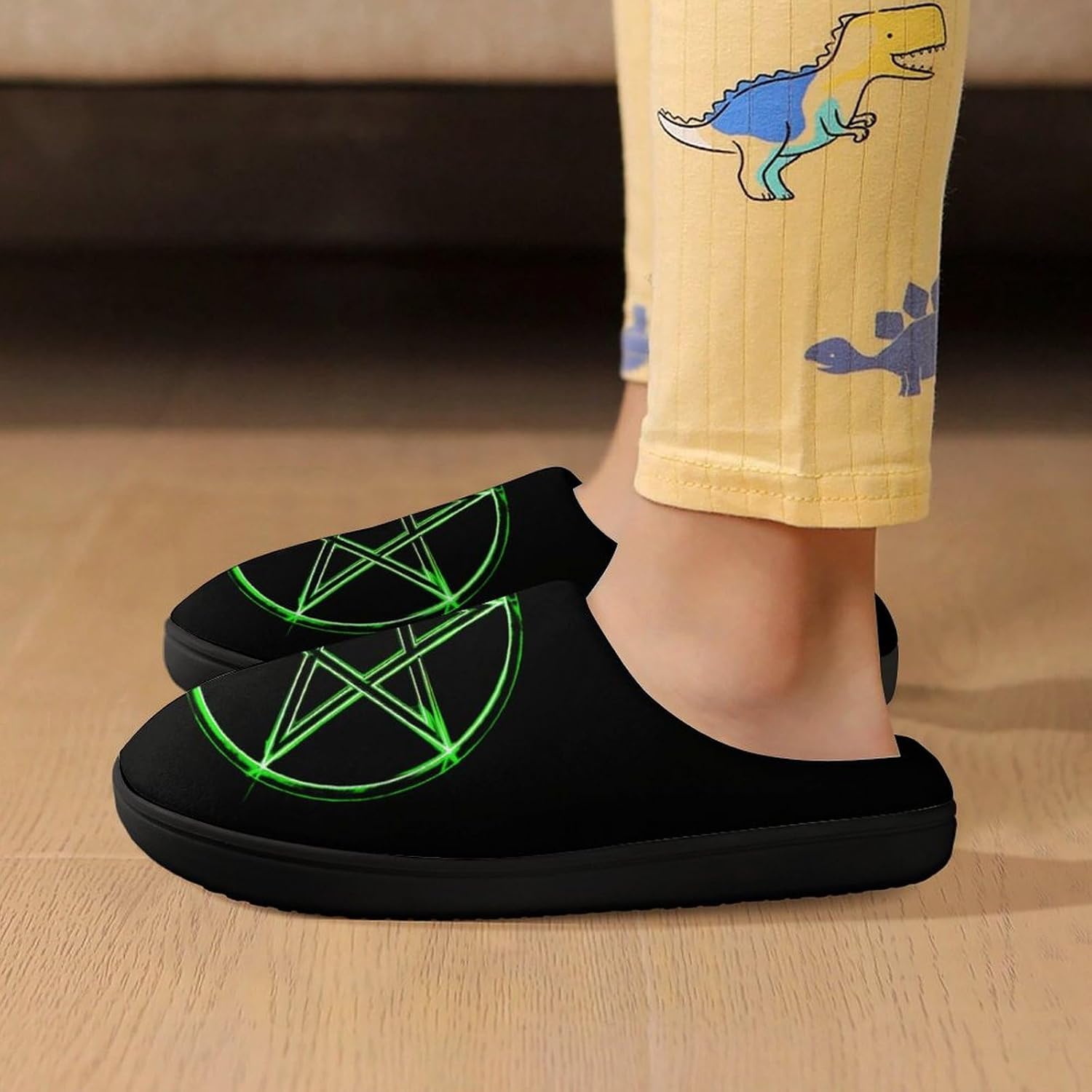 Pentagram Glow In Dark Cute Cotton Slippers Anti-slip House Shoes Funny Slipper Indoor Outdoor