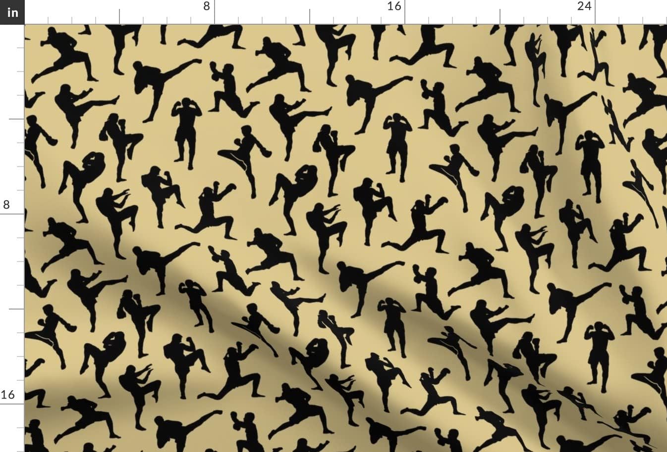Spoonflower Fabric - Tan Small Black Martial Arts Masculine Boxers Man Cave Boys Printed on Minky Fabric by The Yard - Sewing Baby Blankets Quilt Backing Plush