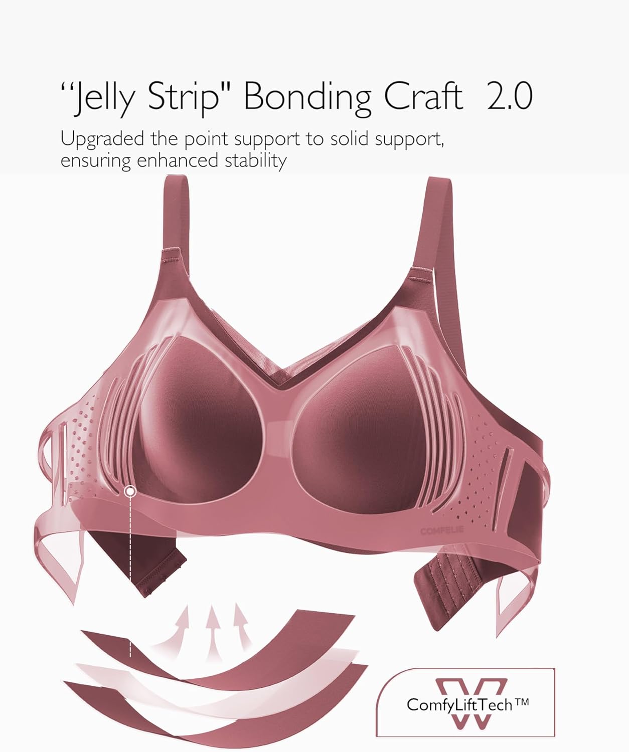 COMFELIE Women No Underwire Bra Comfy Seamless Bras Full Coverage Mesh Bralette with Adjustable Contrast Color Strap S-4XL - Image 4