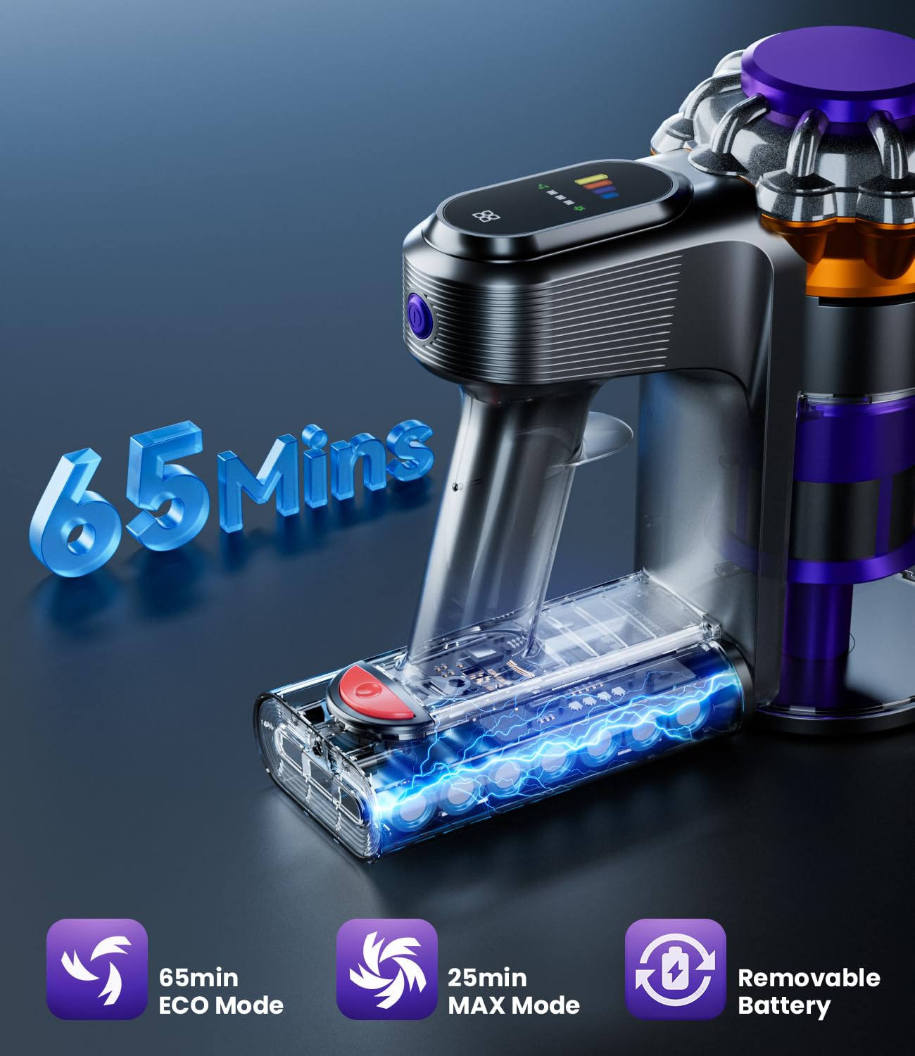 KQAHA Cordless Vacuum - 50KPA Powerful Suction -3