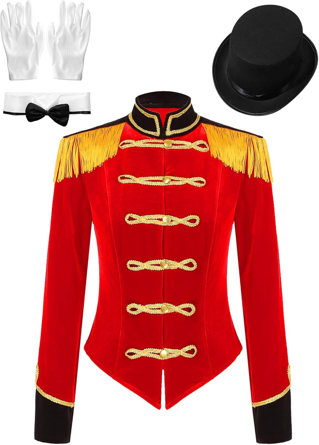 Adult Ringmaster Costume Womens Lion Tamer Circus Jacket Coat Halloween Party Cosplay Costume