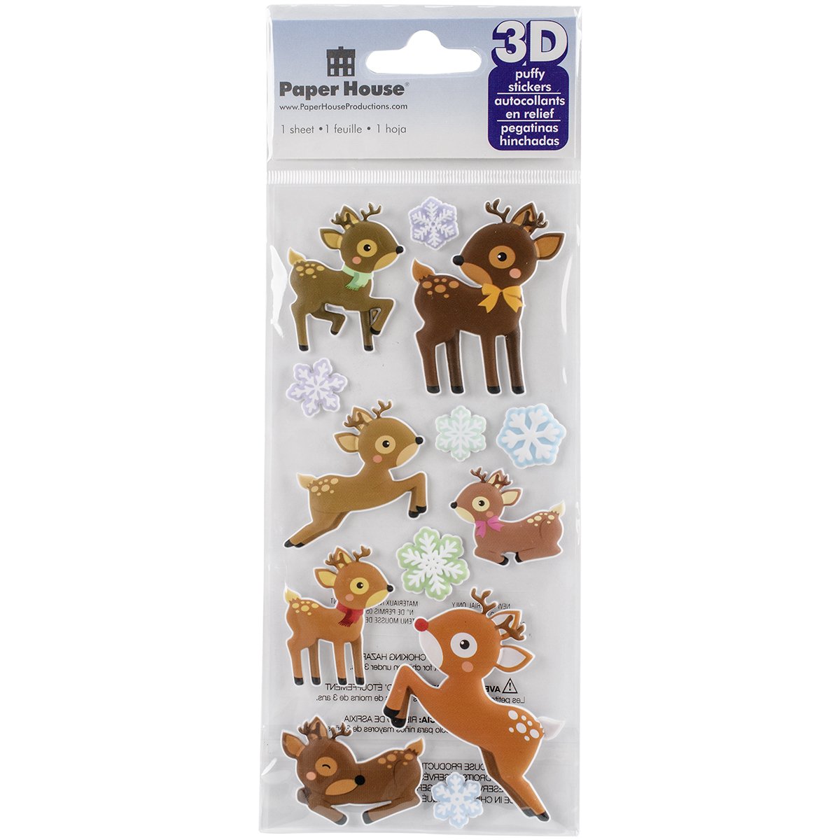 Paper House Productions - 3D Reindeer Puffy Stickers