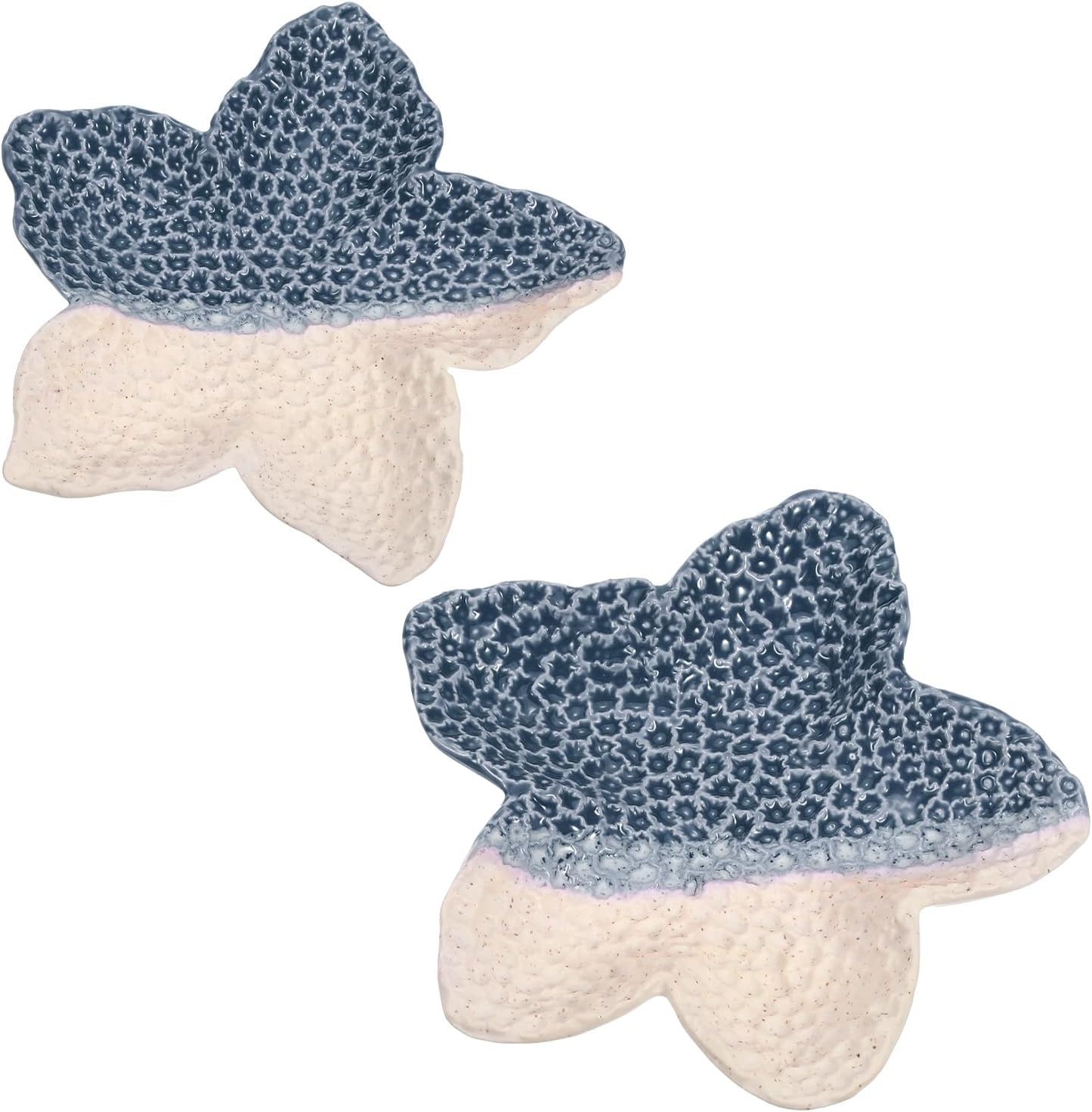 uxcell Ceramic Jewelry Tray, Cute Trinket Dish Starfish Vanity Key Tray Ring Holder Dish for Women Earrings Necklace Organizer, Aesthetic Room Decor, Pink/White