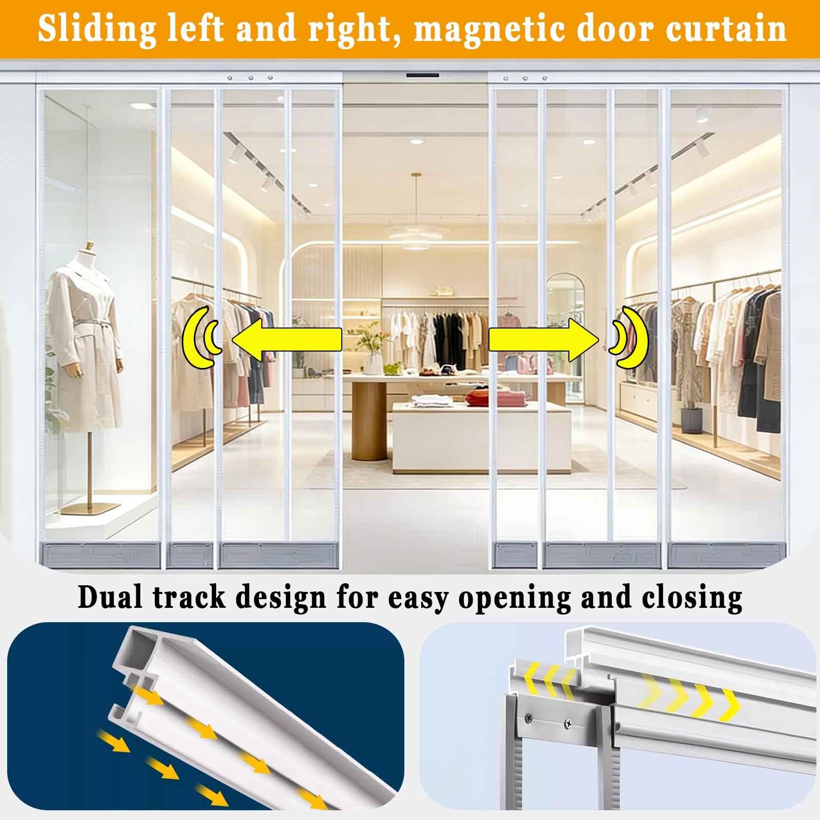 Rideau À Lanière PVC Transparent Rideau De Porte Laniere Plastique Magnétique Thermique Rideaux Coulissants À Lamelles Rideaux D'extérieur Imperméable(0.16cm,W50cmxH240cm)