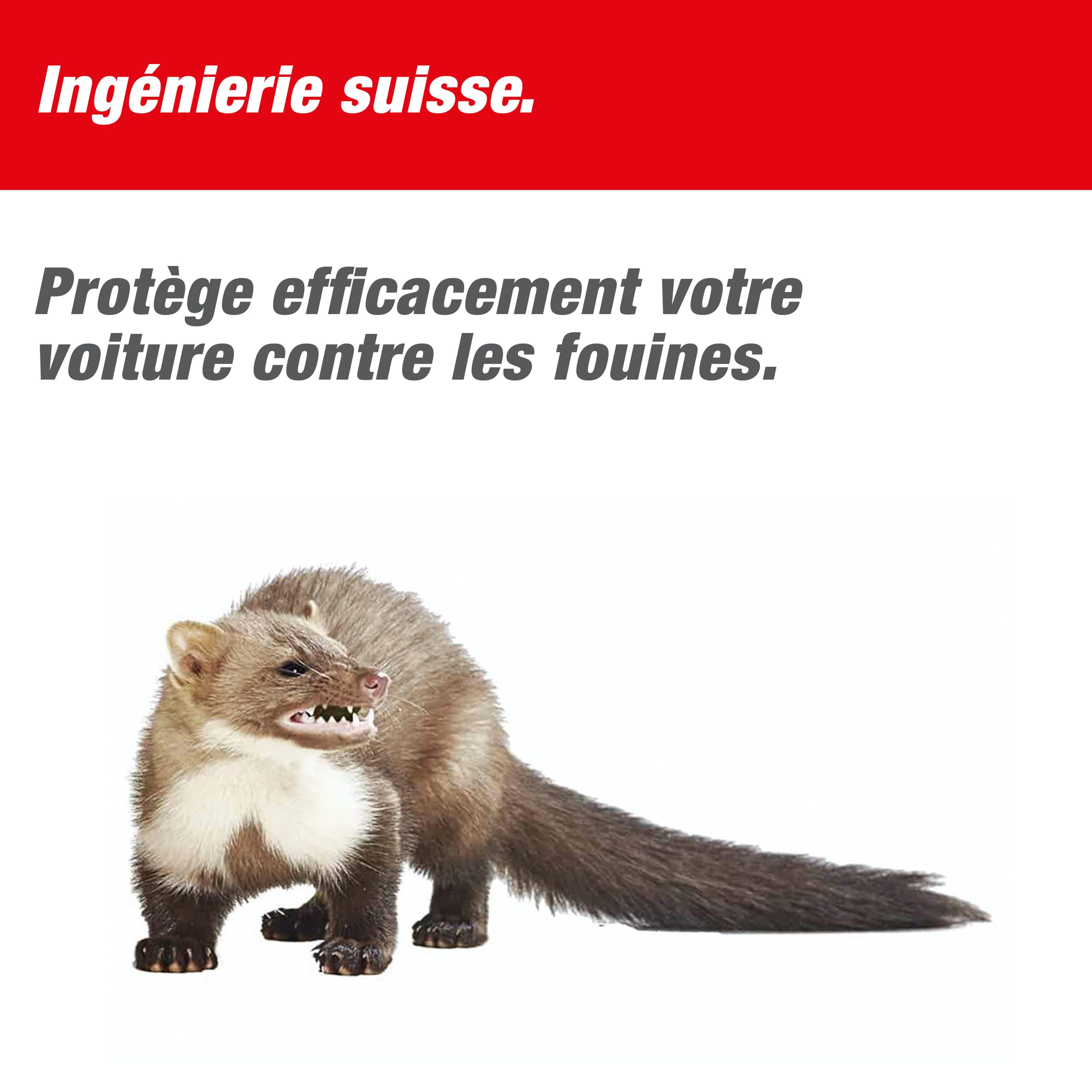 SWISSINNO Anti-Martres de Voiture, Ultrason Anti Rongeur pour Voiture Martres Repeller Repulsif Parfait pour Fouine Grenier, Maison, Jardin, Garage, Alimentation 12V Connexion à La Batterie de Voiture