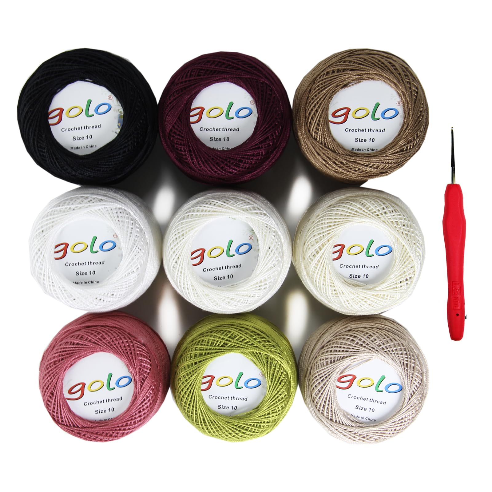 golo Crochet Thread Size 10 Cotton Yarn for Crochetting Yarn for Hand Knitting Crochet Yarn