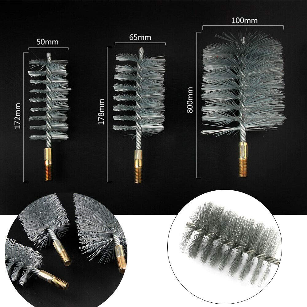 Set 5 Spazzole Per Pulizia Tubi E Ugelli - Acciaio Inox E Nylon, Diametri Da 10 A 100 Mm, Flessibili