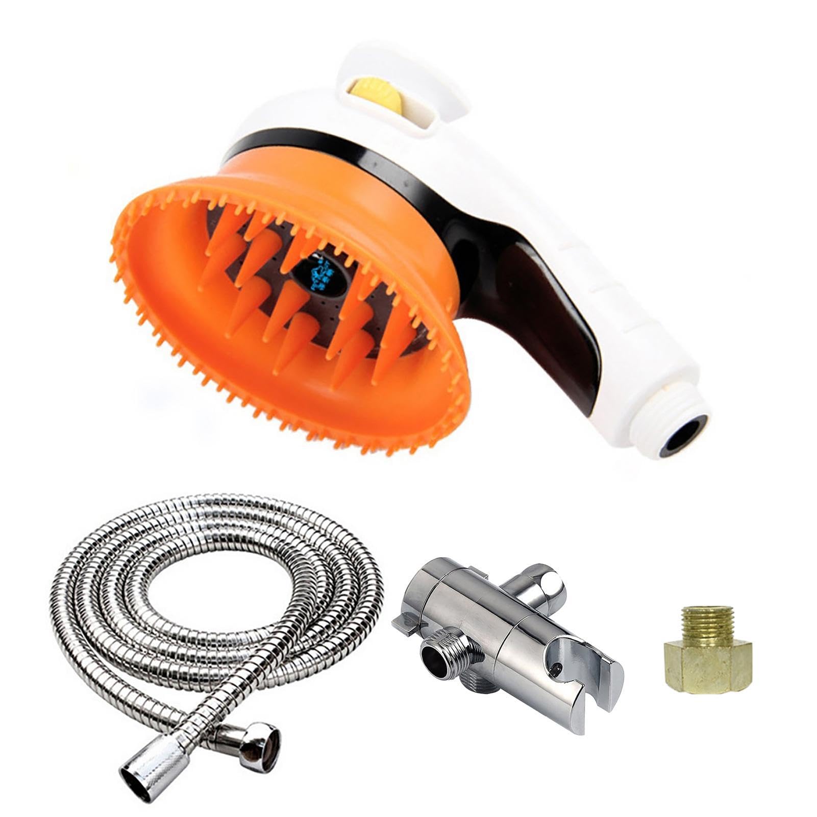 Accesorio de ducha para perros, manguera rociadora de bidé de mano de goma, cabezal de ducha para mascotas, rociador de baño para lavado de cabeza de perro, kit de cabezal de ducha de mano