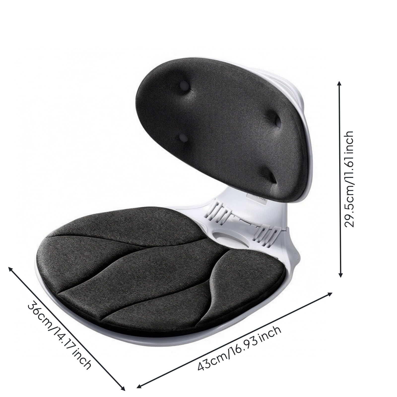 Cojín Ergonómico con Respaldo Portátil, Negro