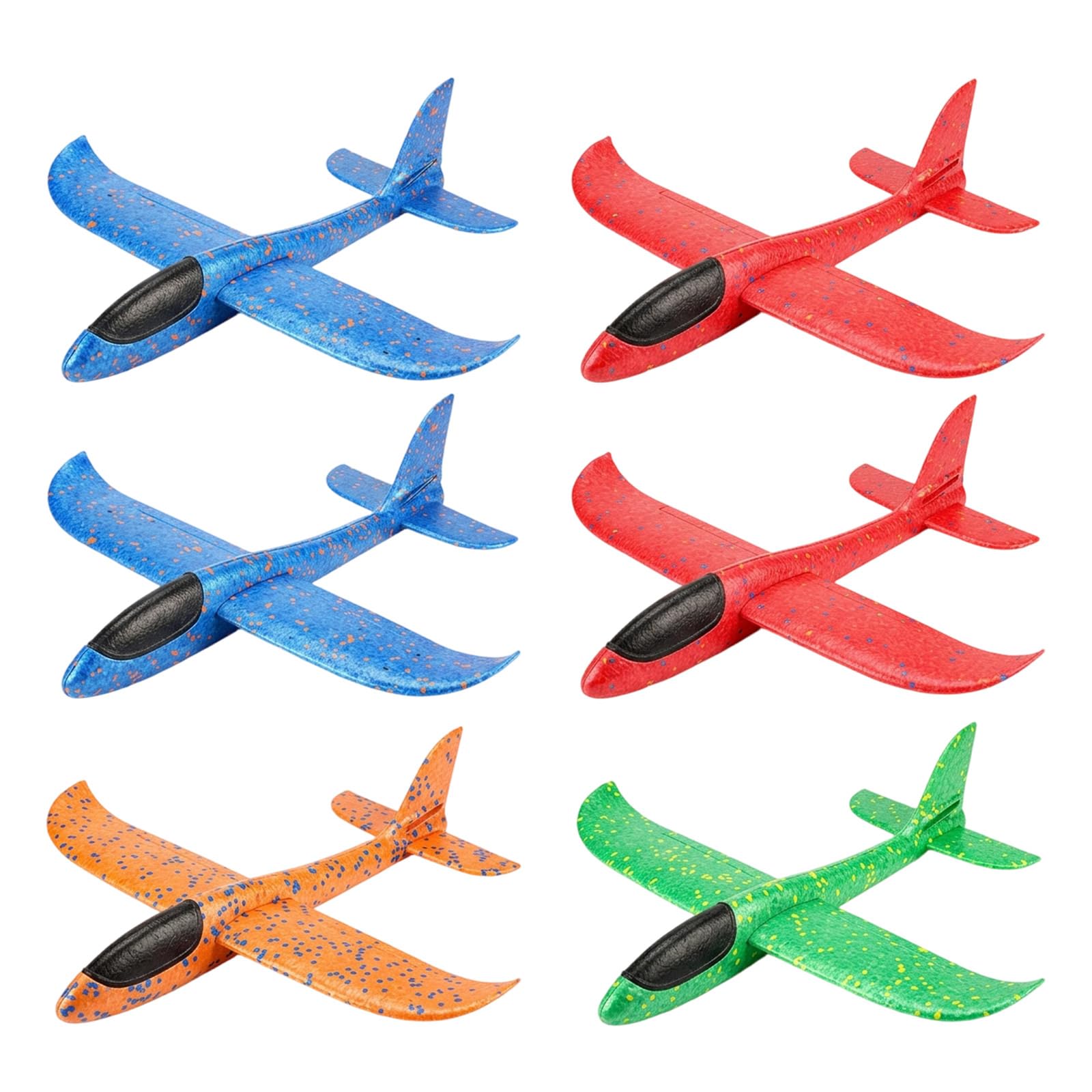 Foam Plane, 6 Pack Foam Glider Planes, Outdoor Flying Aeroplanes, Random Colours Garden Activity Set, Family Fun Games, Aeroplane Toys
