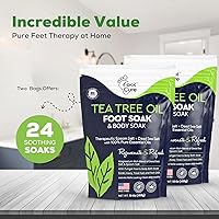 Vista 3 de FOOT CURE Aceite de árbol de té para pies con sal de Epsom – El mejor tratamiento para hongos en las uñas, pie de atleta y suaviza los callos