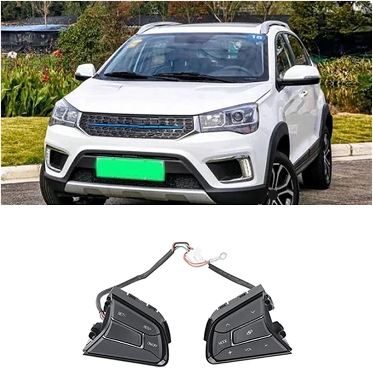 KIRYU Car Multi-Function Steering Wheel Buttons Compatible with Chery Tiggo 2/3X Arrizo 5 Cruise Volume Control Phone