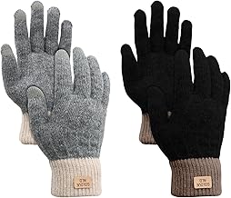 VEGCOO 2 Pairs Women Winter Gloves Touch Screen Gloves for Women Thermal Touchscreen Gloves for Cold Weather Driving Outdoor Office