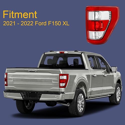 Miniatura 7 de Luz trasera para Ford F150 F-150 XL 2021 2022 2023 21 22 23 lámpara de freno trasera derecha del lado del pasajero (borde cromado)