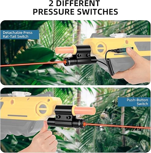Miniatura 4 de Mira láser roja para SplatiBall SRB1200 y SRB400 con 2 juegos de baterías, mira láser Splt Gun compatible con bomba BB Airsoft