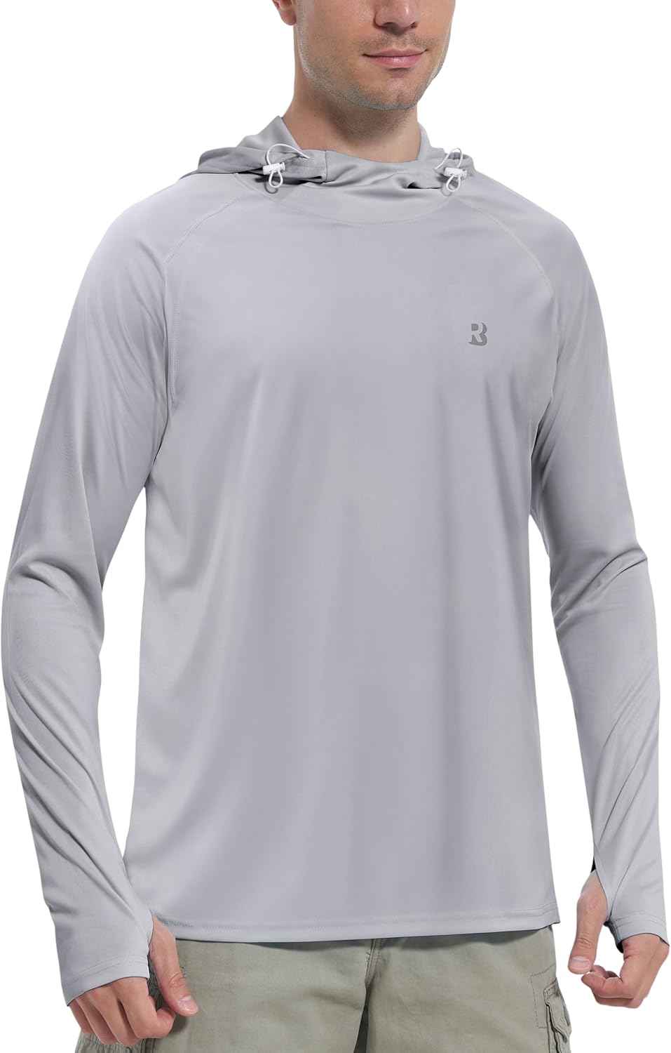 Roadbox UPF 50+ Sun Protection Hoodie Shirt, Outdoor Fishing SPF UV Long Sleeve Shirts, Quick Dry Hiking Running Rash Guard