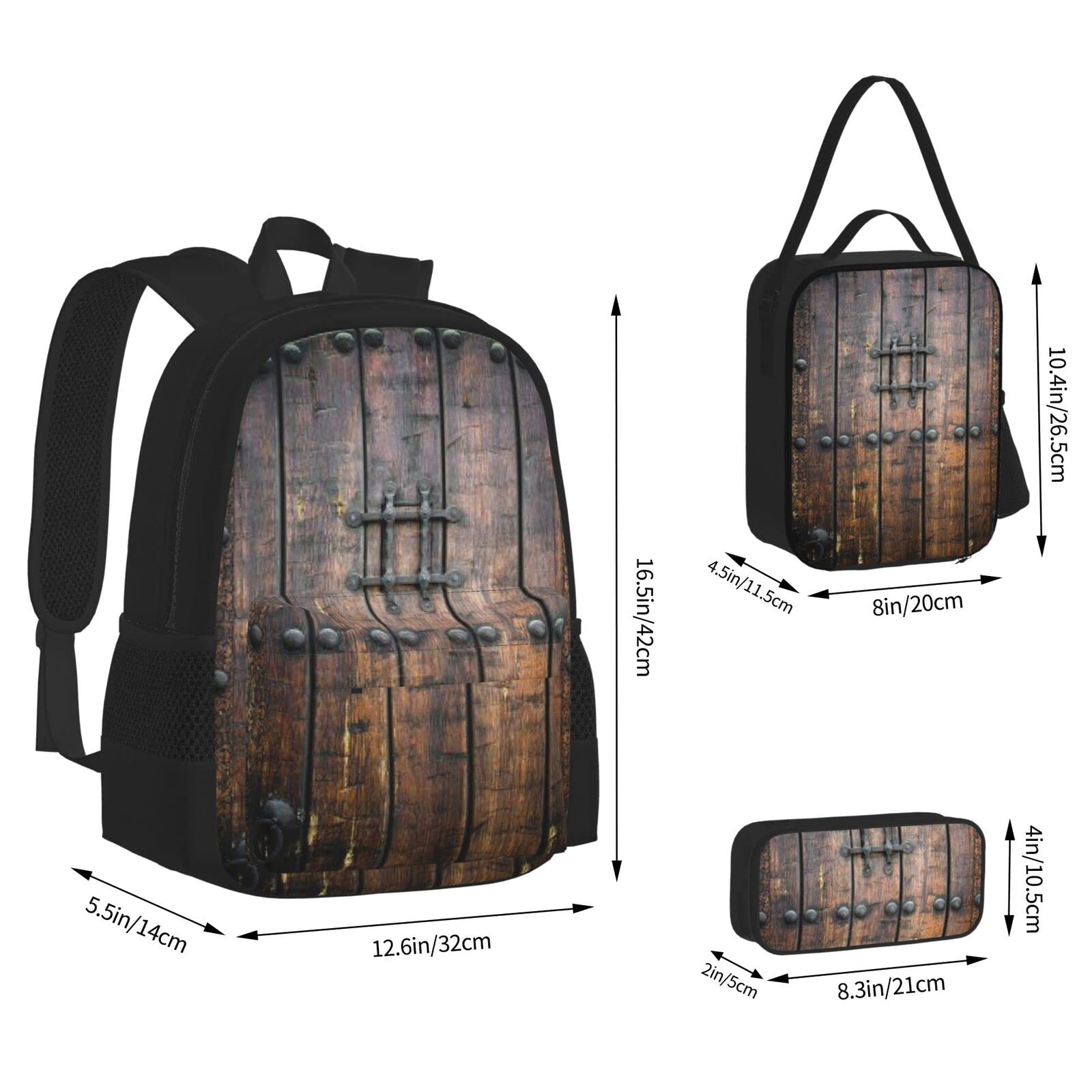 Onyx Stone Blassblaues Schulbücher-Set mit Lunchtasche, Federmäppchen, Reise, Laptop, Rucksack, Schultasche, 3-teiliges Set