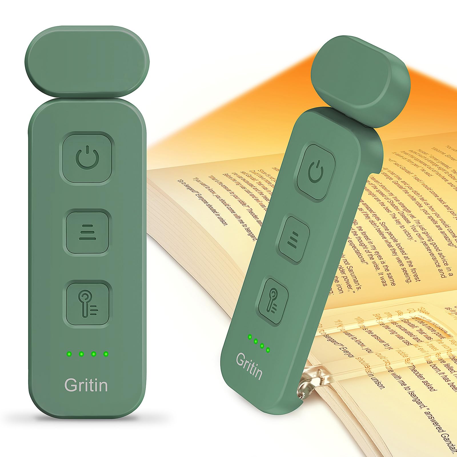 Gritin Reading Light, Rechargeable Book Light for Reading in Bed