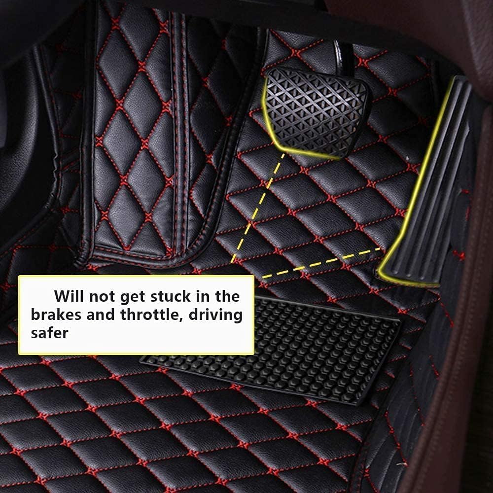Customize Floor Mats for Cars fit 98% Sedans SUV Sports, Custom Automotive Floor Mat Fit Truck All Weather Car Protection Pads Non-Slip Auto Interior Mats (Red Black A)