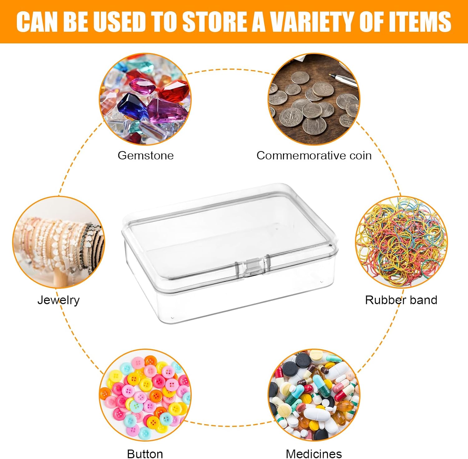 6 Pcs Mini Plastic Storage Containers with Lids, 4.5x3.4 Inches Clear Rectangular Boxes for Beads, Jewelry, Small Items, Crafts, Game Pieces, Business Cards, Accessories, Organizers for Collecting