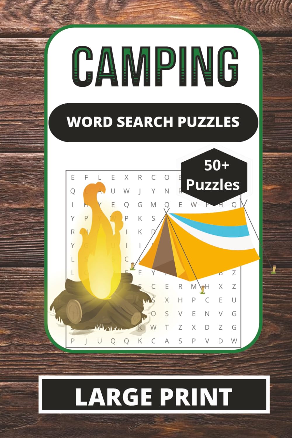 CAMPING WORD SEARCH PUZZLE: CAMPING WORDSEARCH PUZZLES: Word Search Puzzles with Easy-to-Read Print and All About Camping, Wildlife, Forest and More | ... Gift for Vacations, Holidays, and Relaxation
