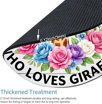Smooffly Giraffe Round Mouse Pad, Mouse Pads for Women, Funny Quote Mouse Pad, Giraffe Lover Present, Office Decor for Women - Just a Woman,Who Loves Giraffes