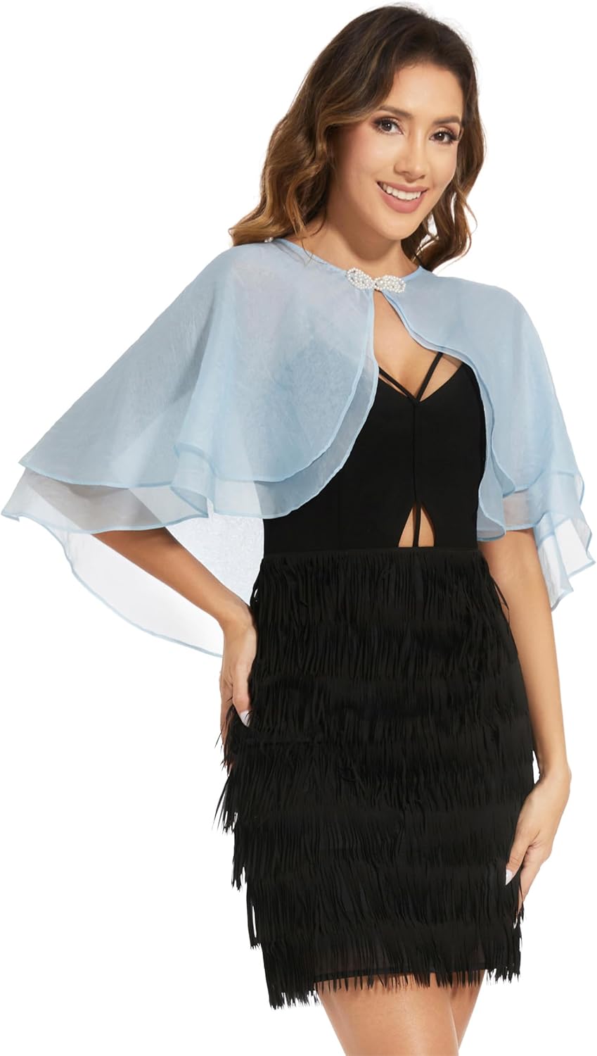 Women's Sheer Tencel Shawls and Wraps for Evening Dresses Soft Wedding Cape Lightweight Bridesmaid Scarves Cover Up - Image 2